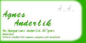 agnes anderlik business card